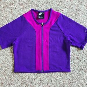 Nike Purple and Pink Zip-Up Top